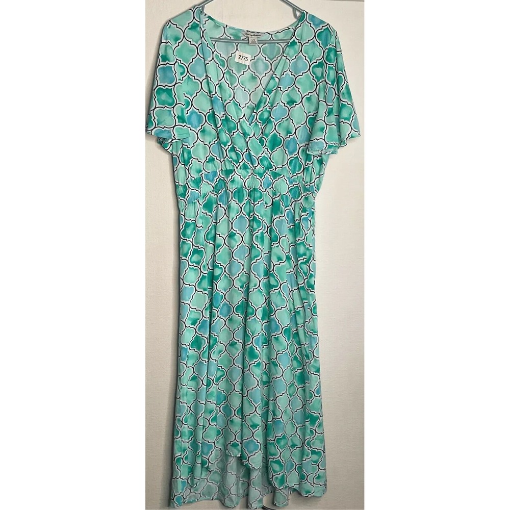 NWOT Tommy Bahama Mumbai Medallion Short Sleev Dainty Maxi Dress Women L Vietnam